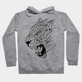 Leopard Minimalist art lines Hoodie